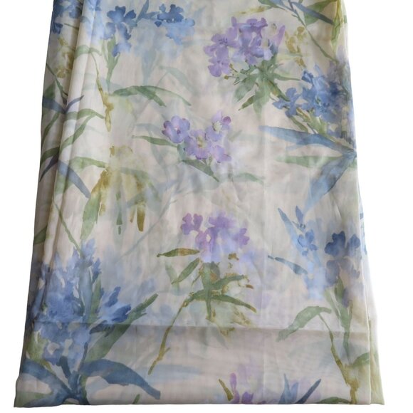 WestPoint Stevens Window Treatment Scarf Sheer Beige Blue Purple Floral 60"x144" - Picture 5 of 8